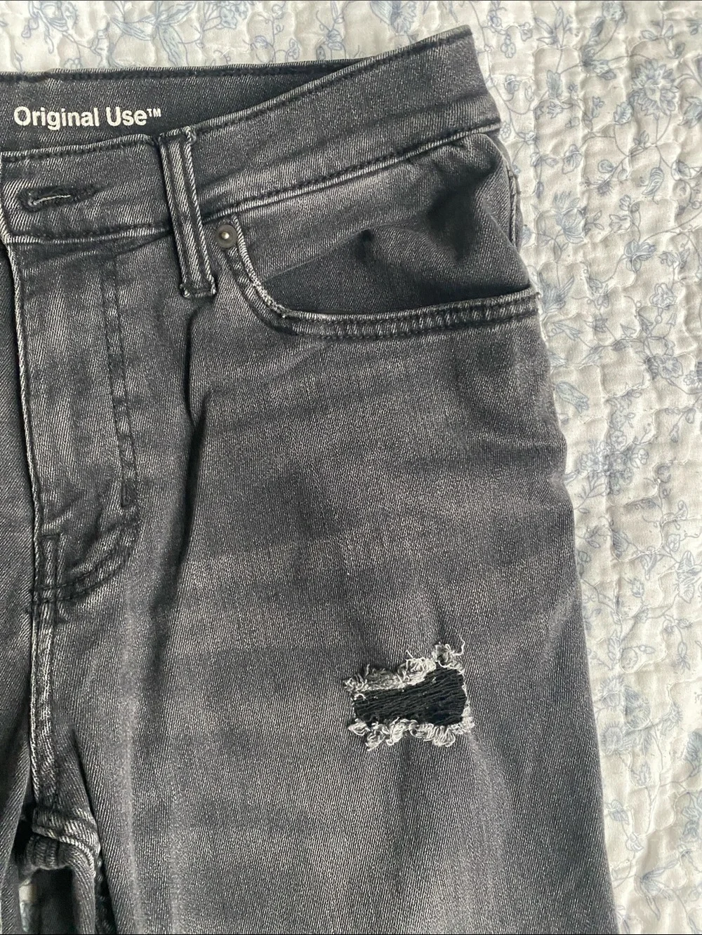 Original Use Men's Charcoal Black Slim Straight Jeans